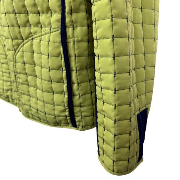 Susan Graver Style Reversible Green & Navy Full Zip Quilted Jacket Lightweight L - Picture 7 of 16